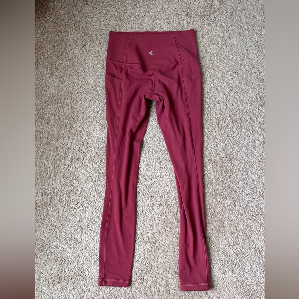 Athleta Elation mauve coral Leggings Stretchy Slim Fit